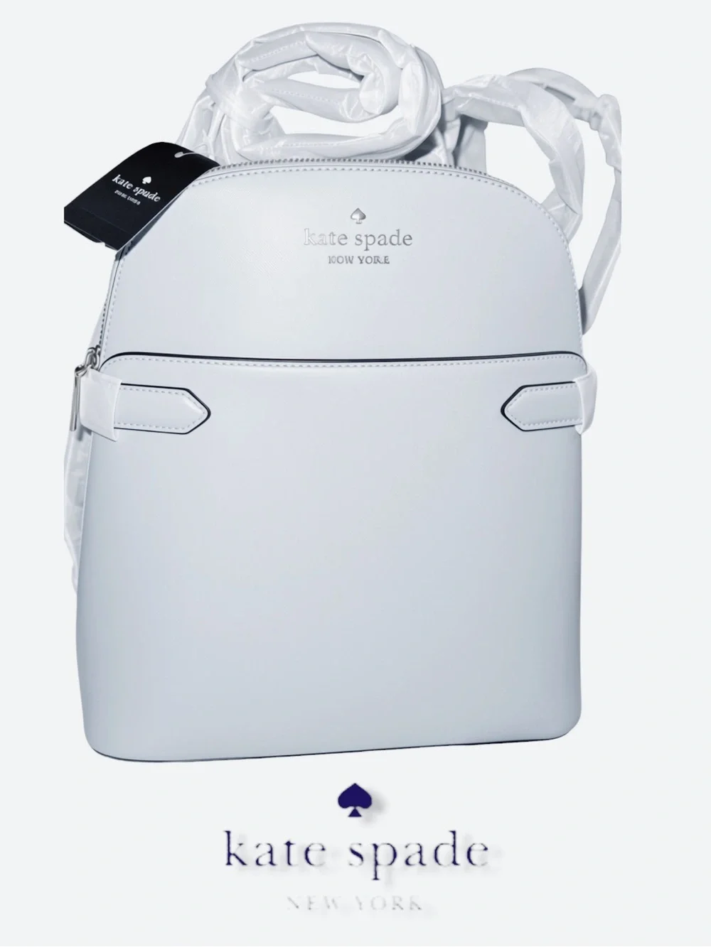 NWT Kate Spade Staci Saffiano Leather Medium Dome Backpack - Pale Hydrangea